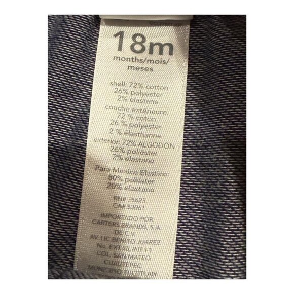 Carters Pull-On Jeggings Pants 18 Months Blue Denim Look Stretch Baby Toddler - Picture 5 of 6